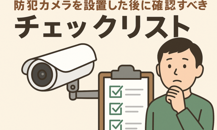 防犯カメラを設置した後に確認すべきチェックリスト