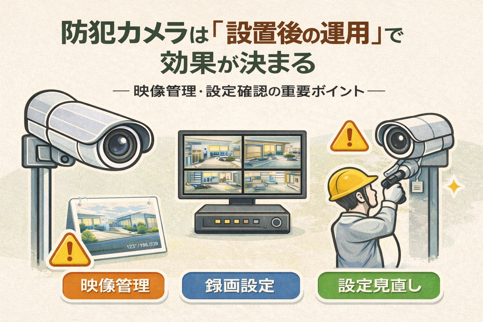 防犯カメラは「設置後の運用」で効果が決まる