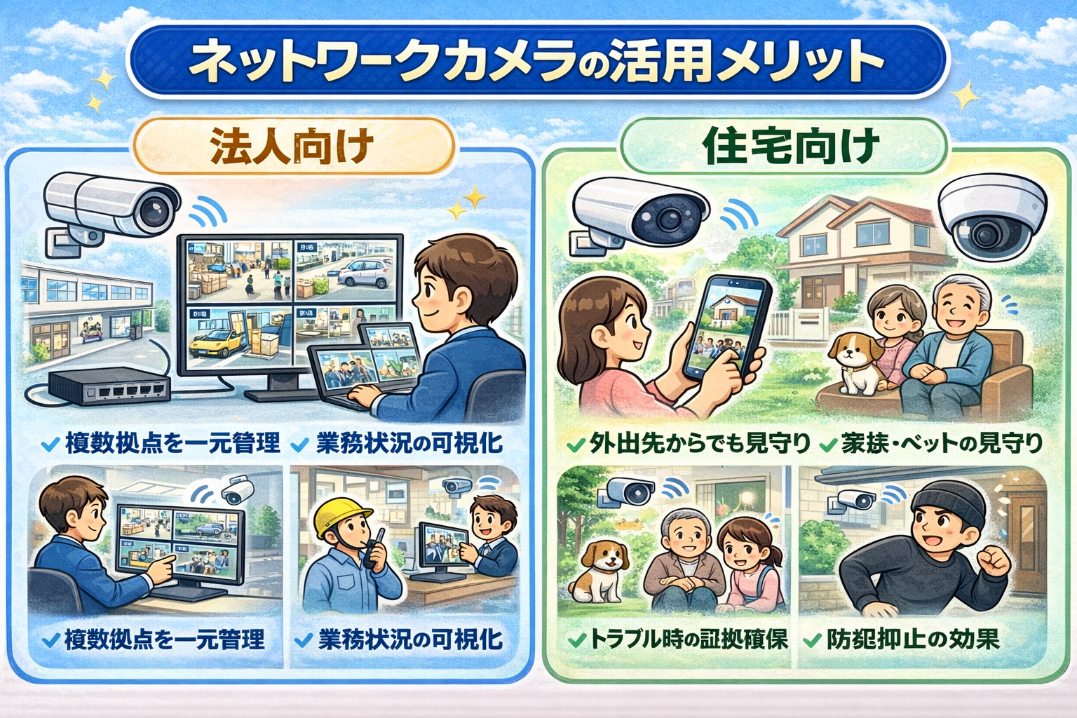 法人向け｜ネットワークカメラの活用メリット