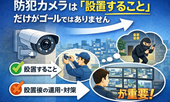 防犯カメラは「設置すること」だけがゴールではありません